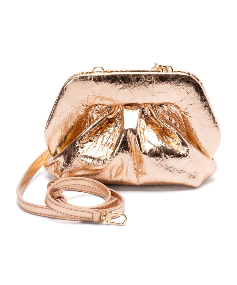 Themoirè Pineapple Cross Body Bag With Pleat Detailing In Nude