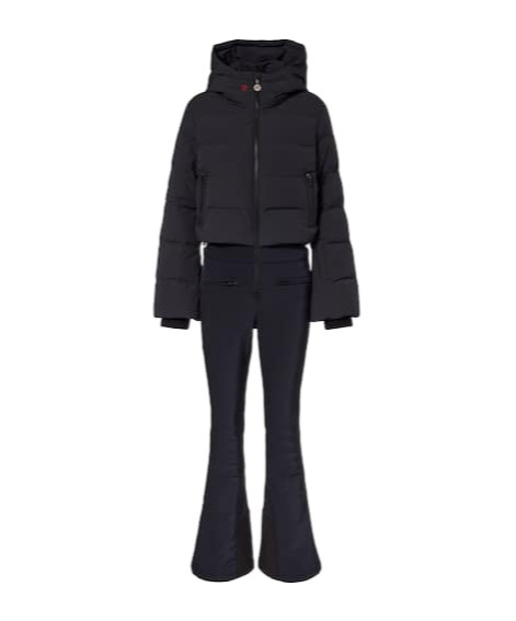 Perfect Moment Polar Flare Down Ski Suit In Black