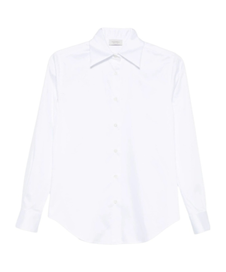 Mazzarelli Gea Button-down Long-sleeve Shirt In White