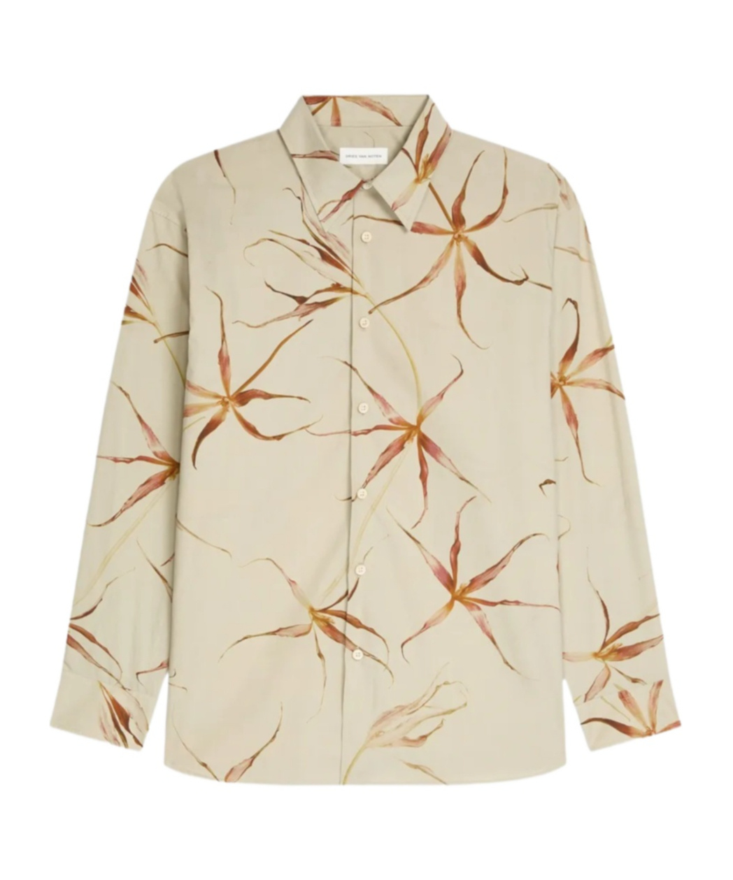 Dries Van Noten Floral Long Sleeve Tulip Print Top In Neutral