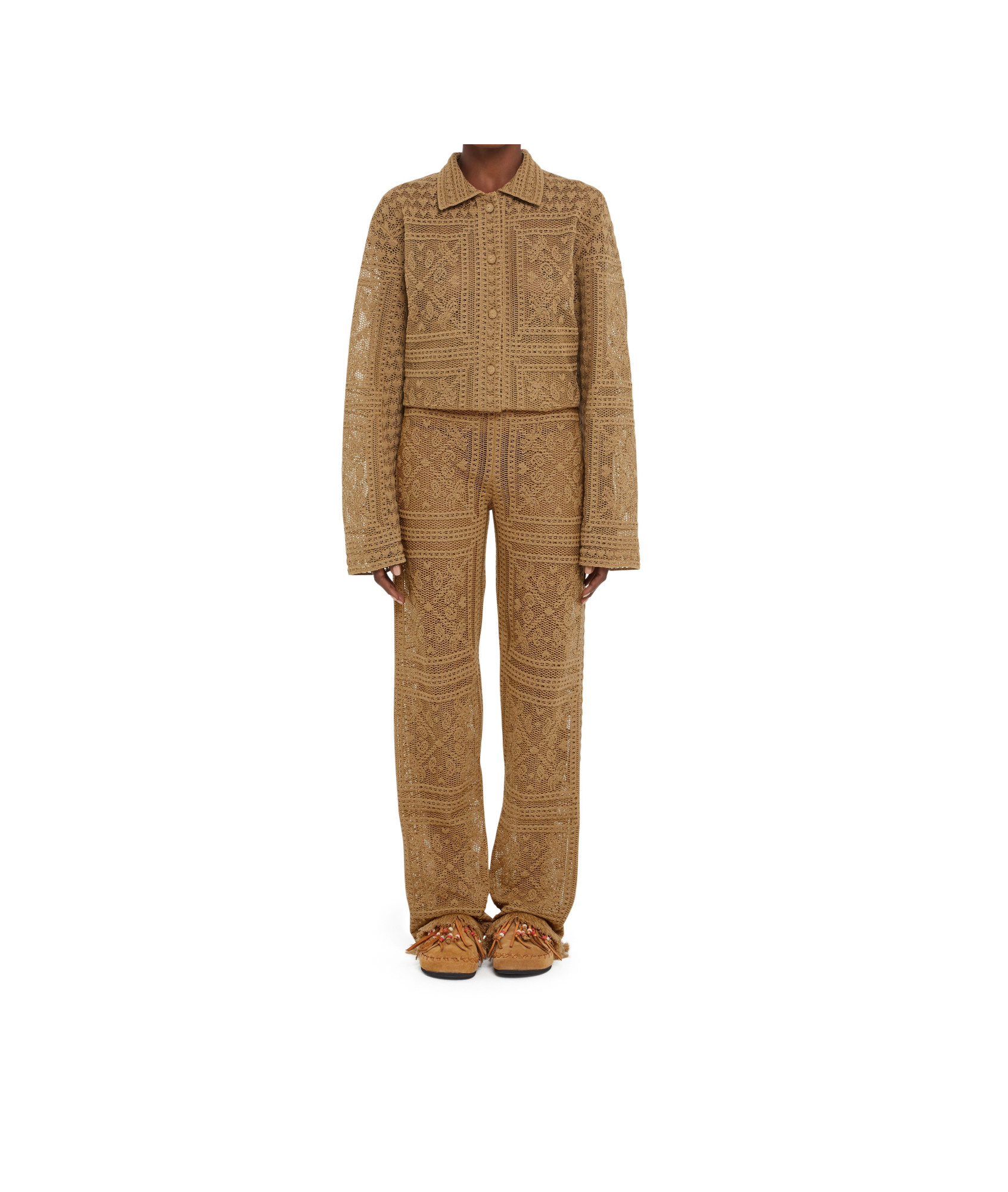 Alanui Kiss By The Book Trousers In Brown