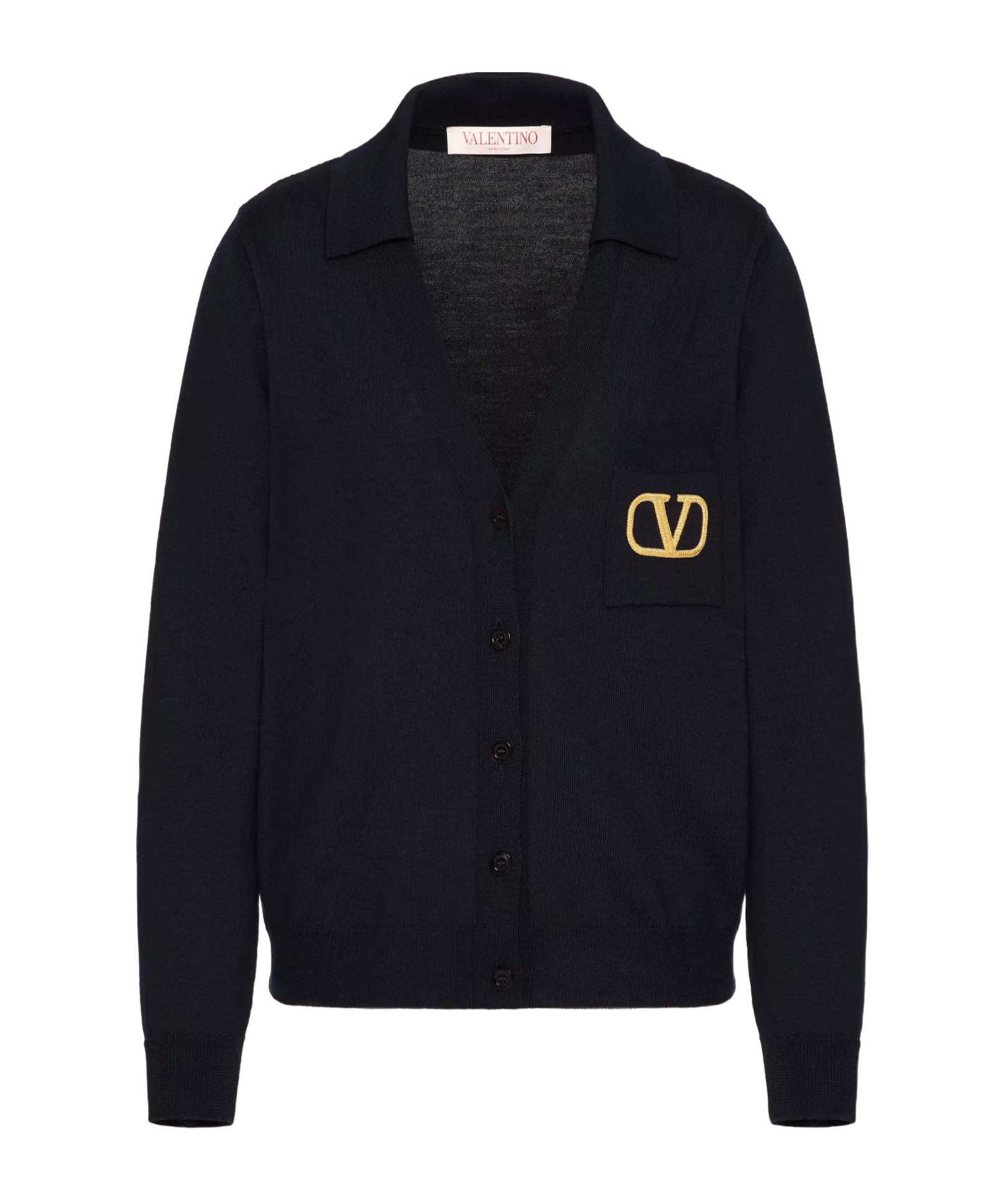 Valentino Wollcardigan Frau Marineblau Xs In Black