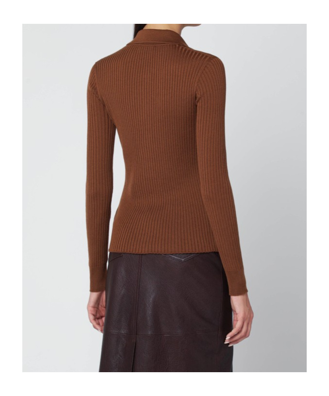 Roberto Collina Button Long-sleeved Sweater In Brown