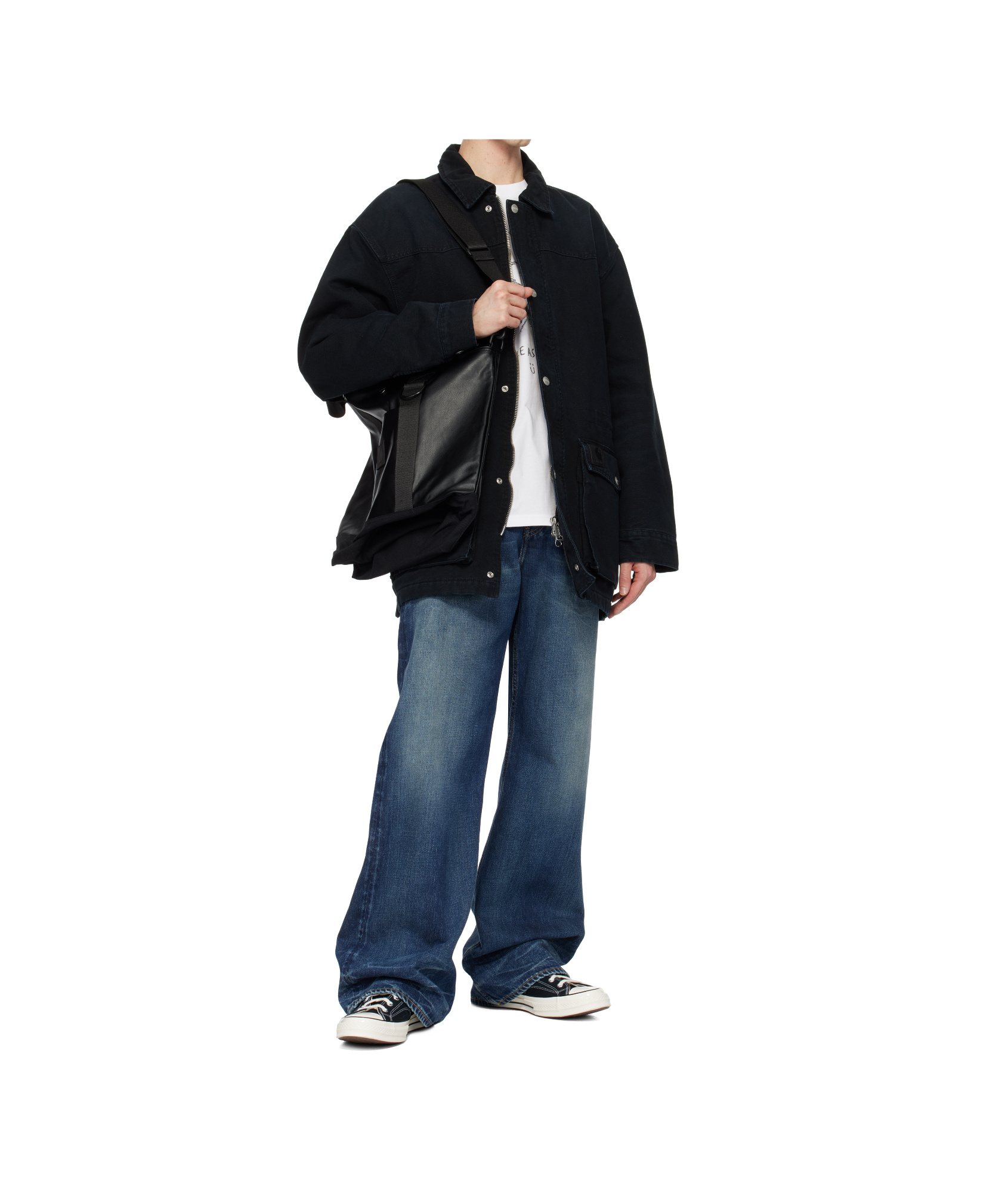 Carhartt Flap-pocket Denim Jacket In Black