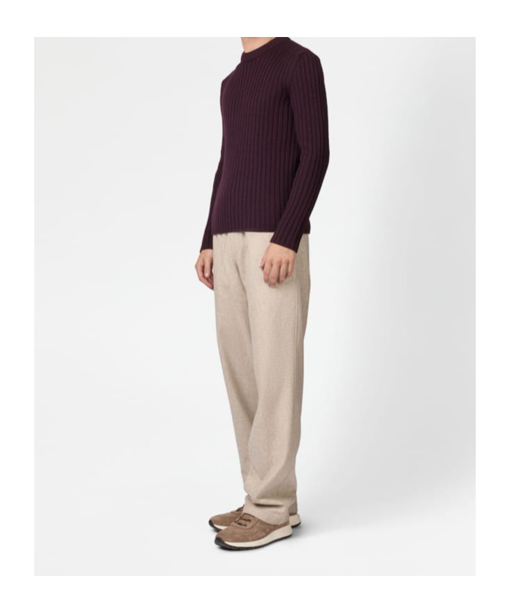 Tod's Ribbed Crew-neck Sweater In Brown