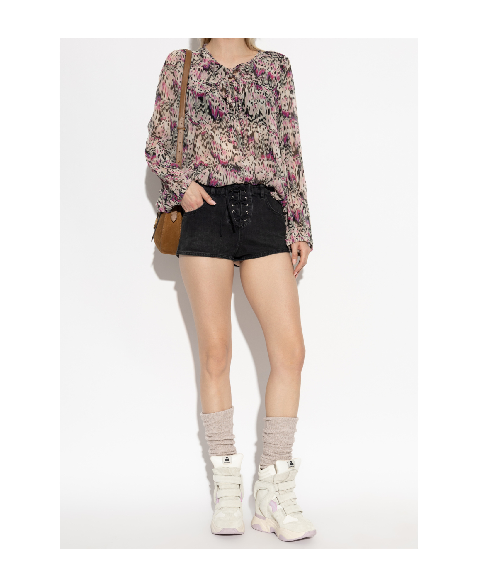 Isabel Marant Aneli Denim Moto Jacket In Black