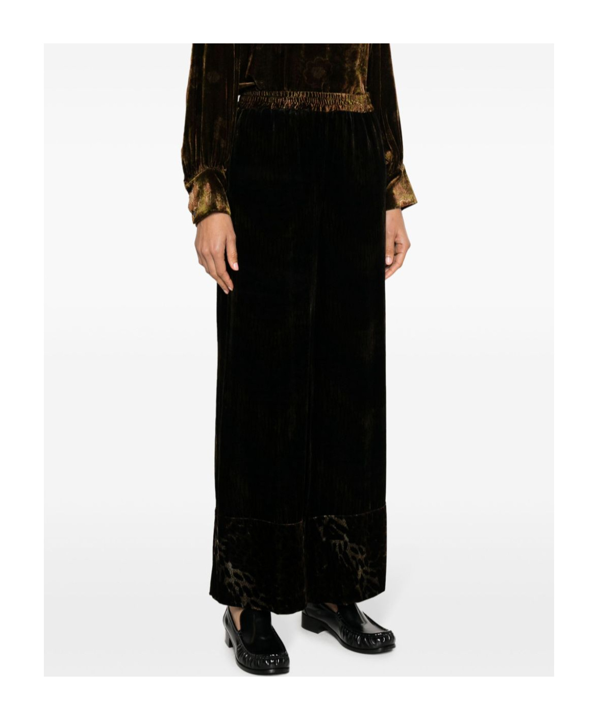 Pierre-louis Mascia Pierre Louis Mascia Silk Printed Trousers In Black