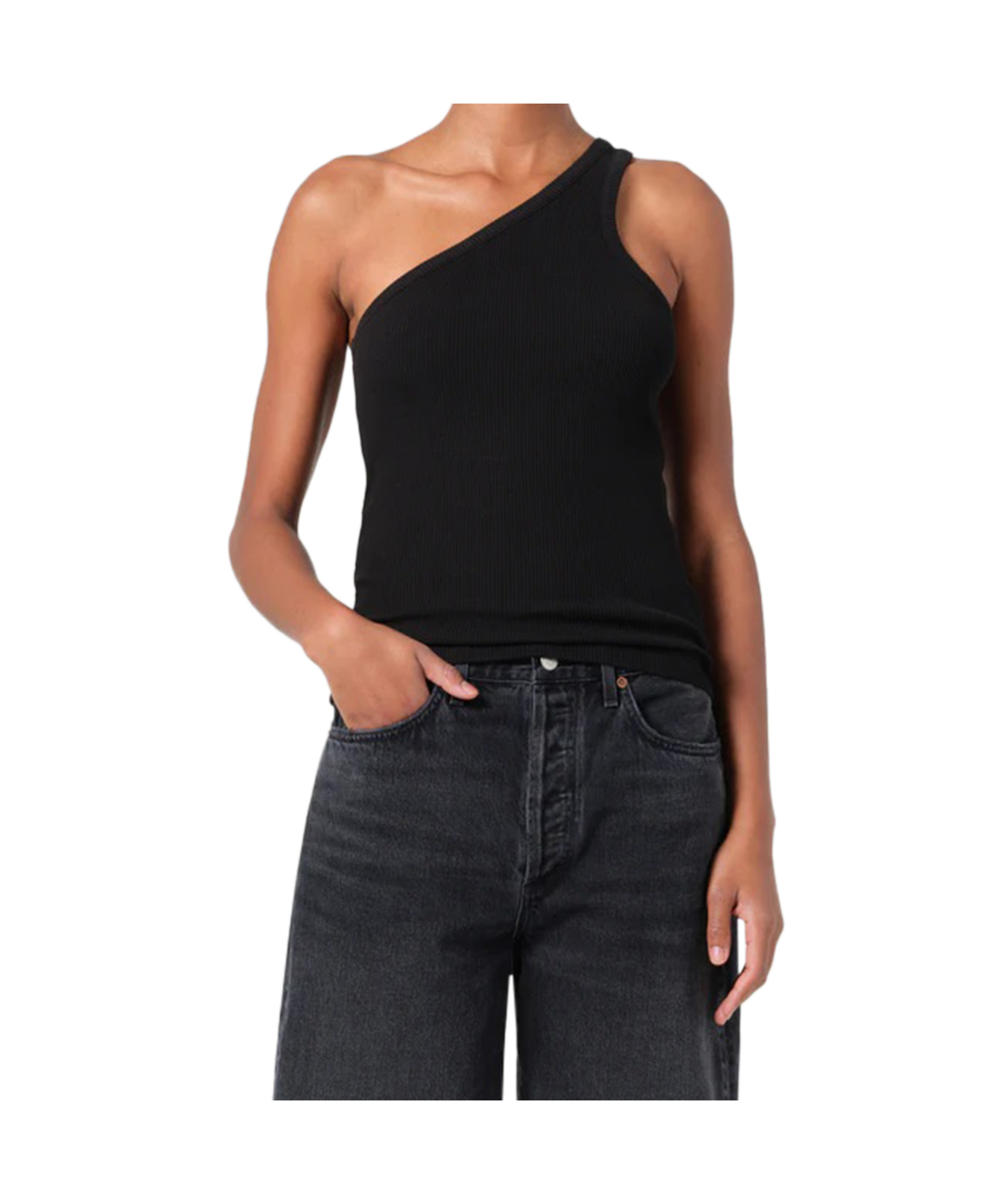 Shop Agolde Fine-ribbed Top