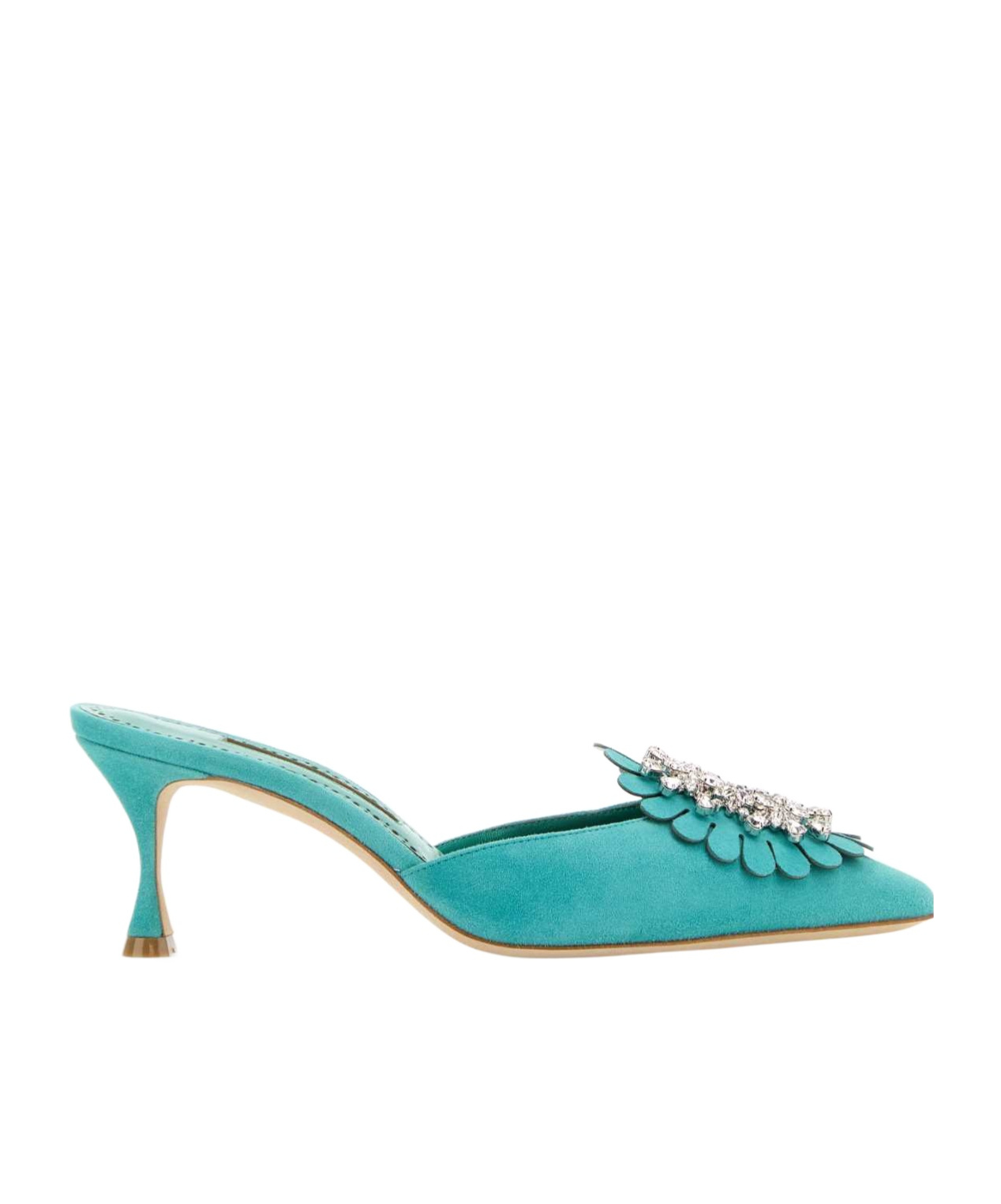 Manolo Blahnik Shogmu Embellished Mules In Blue