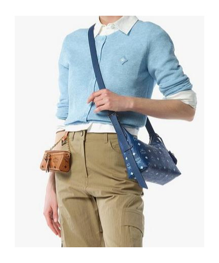 Mcm 'aren Hobo' Small Shoulder Bag In Blue