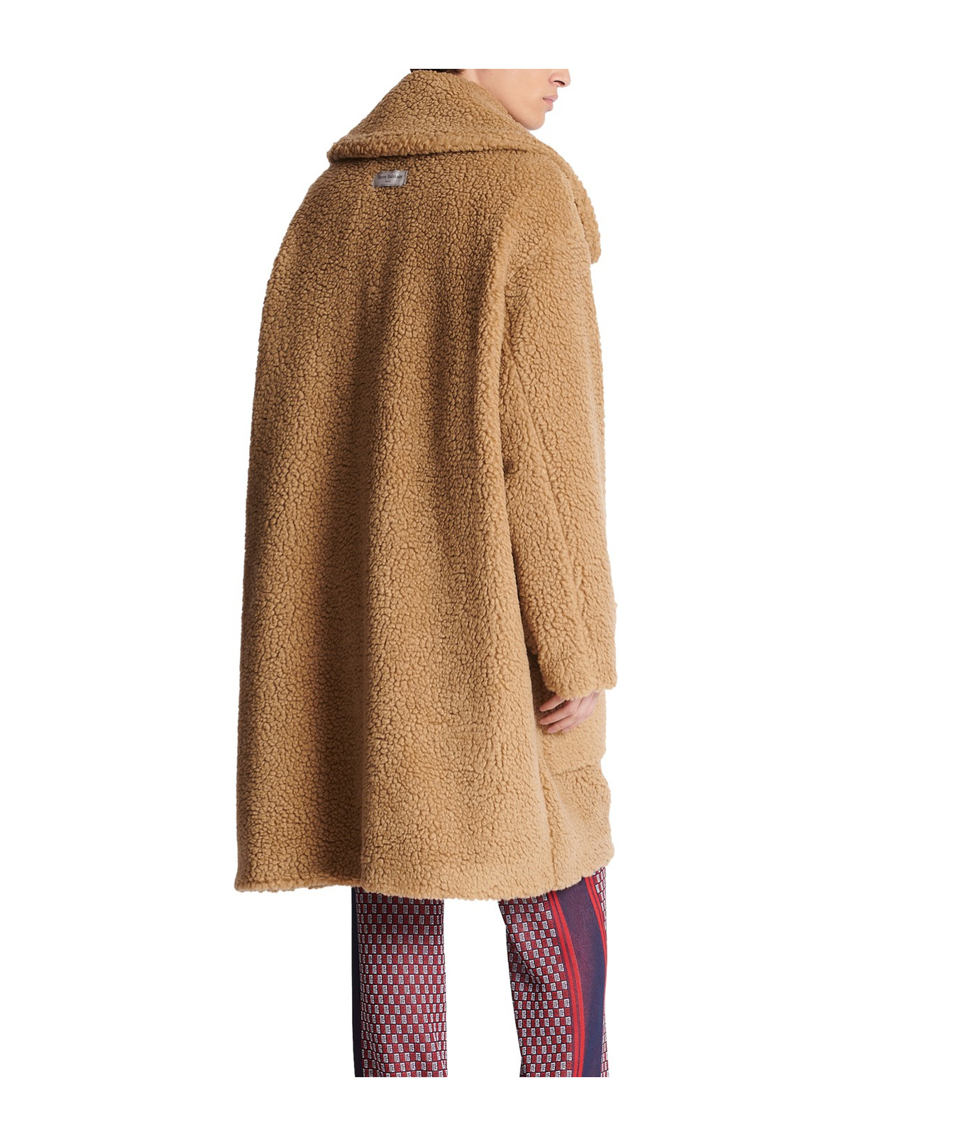 Shop Balmain Double-breasted Coat In Brown