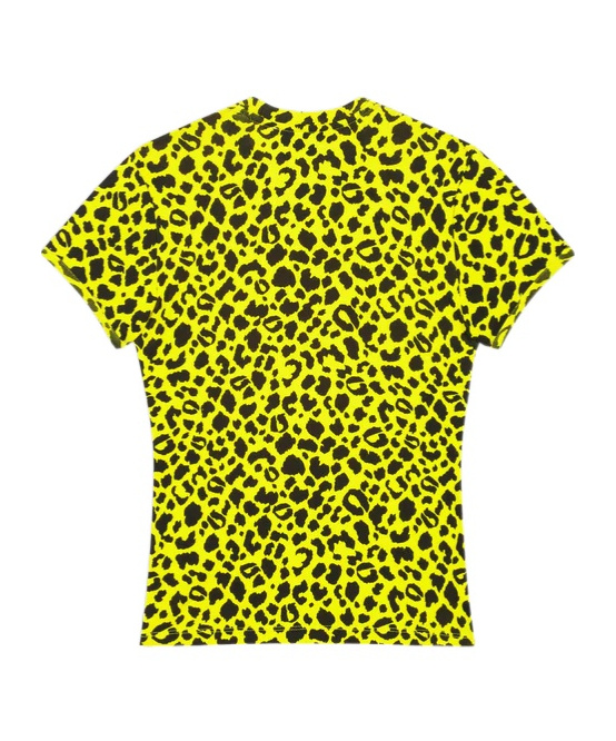Coperni Womens Print Leopard Crystals Leopard-print Cotton-jersey T-shirt In Yellow