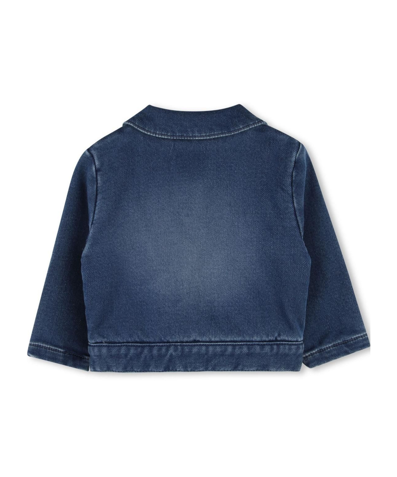 Givenchy Long-sleeved Denim Coat In Blue