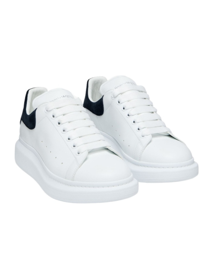 Alexander Mcqueen Oversized Calf Leather Sneakers With Chunky Rubber Sole In White