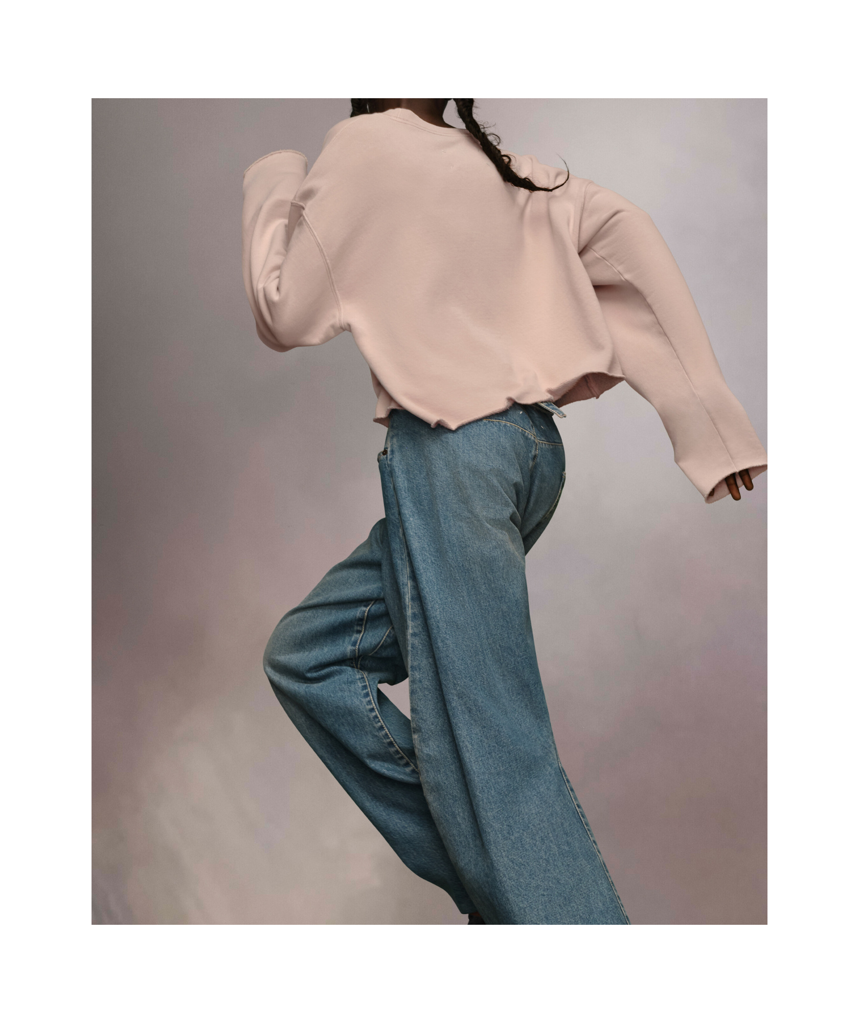 Maison Margiela Firm Fleece Sweatshirt Woman Powder In Neutral