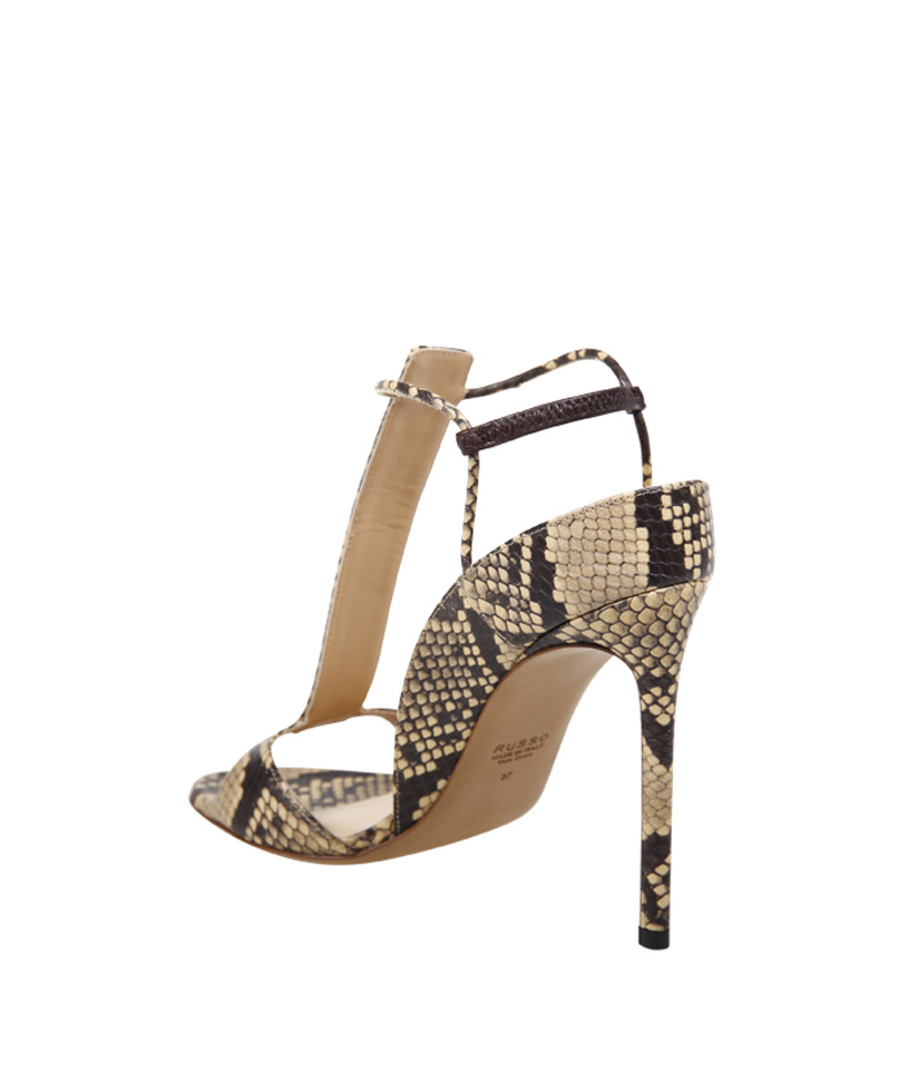 Francesco Russo Round Toe High Heel Sandals In Nude