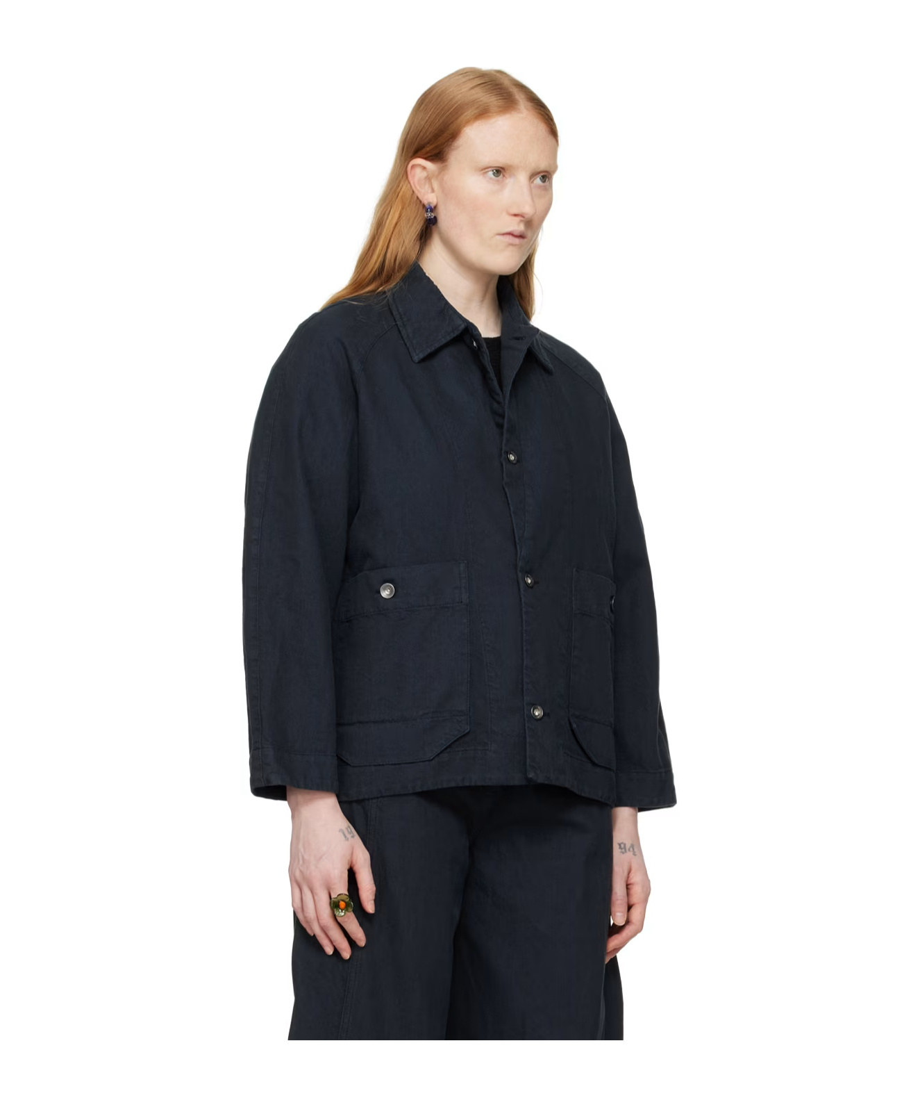 Henrik Vibskov Navy Delivery Denim Jacket In Black