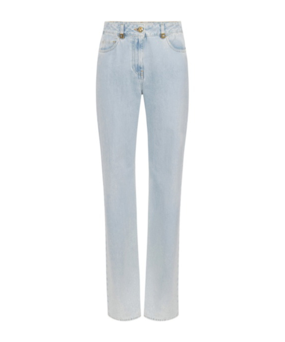 Shop Elisabetta Franchi Logo-detailed Wide Jeans In Gray