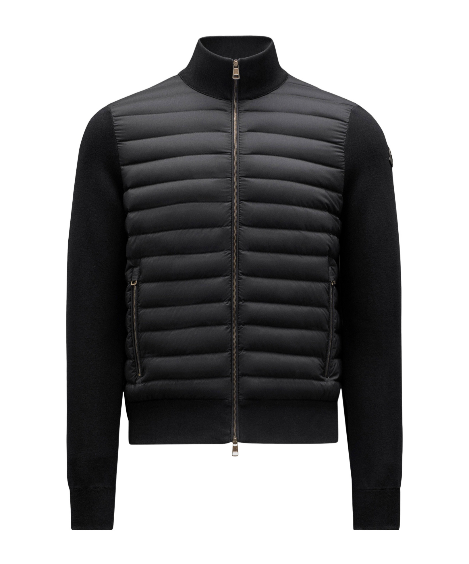 Moncler Men's Navy Stretch Cotton Blend Cardigan In Black