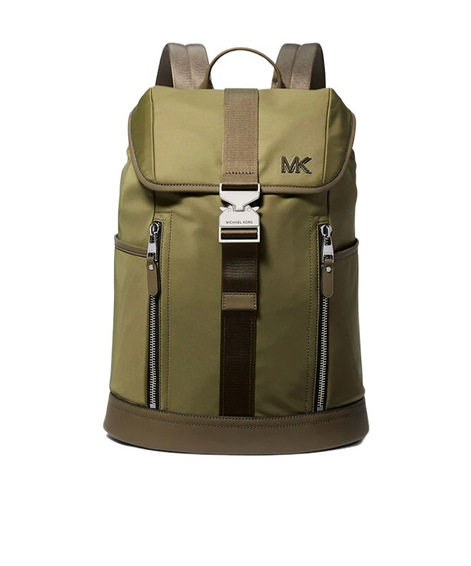 Shop Michael Kors Eli Nylon Aviator Backpack In Safari Green