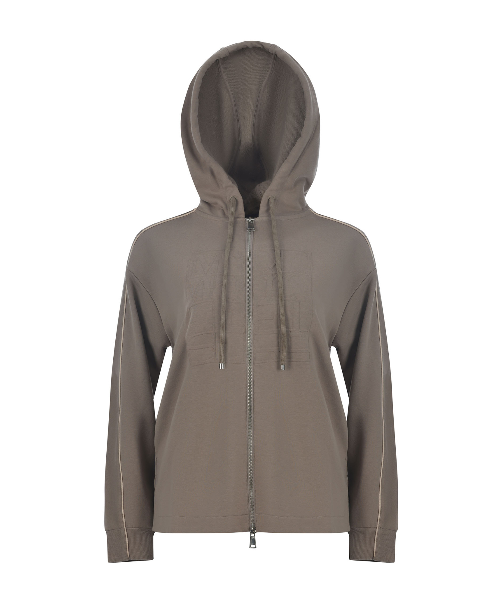 Max Mara Leisure Albore Zip-up Drawstring Hoodie In Gray