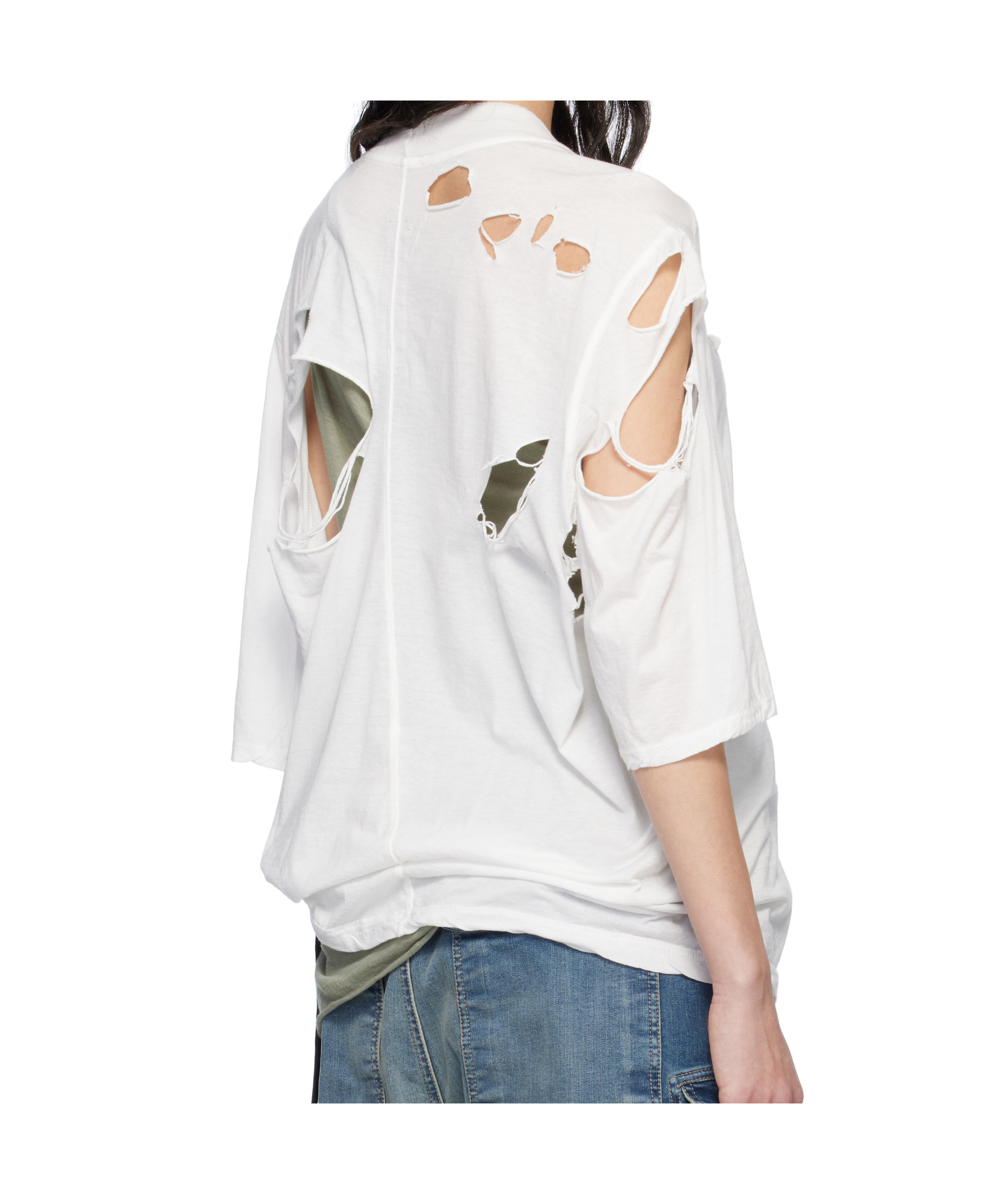 Rick Owens Drkshdw Off-white Hollywood Walrus T-shirt In White