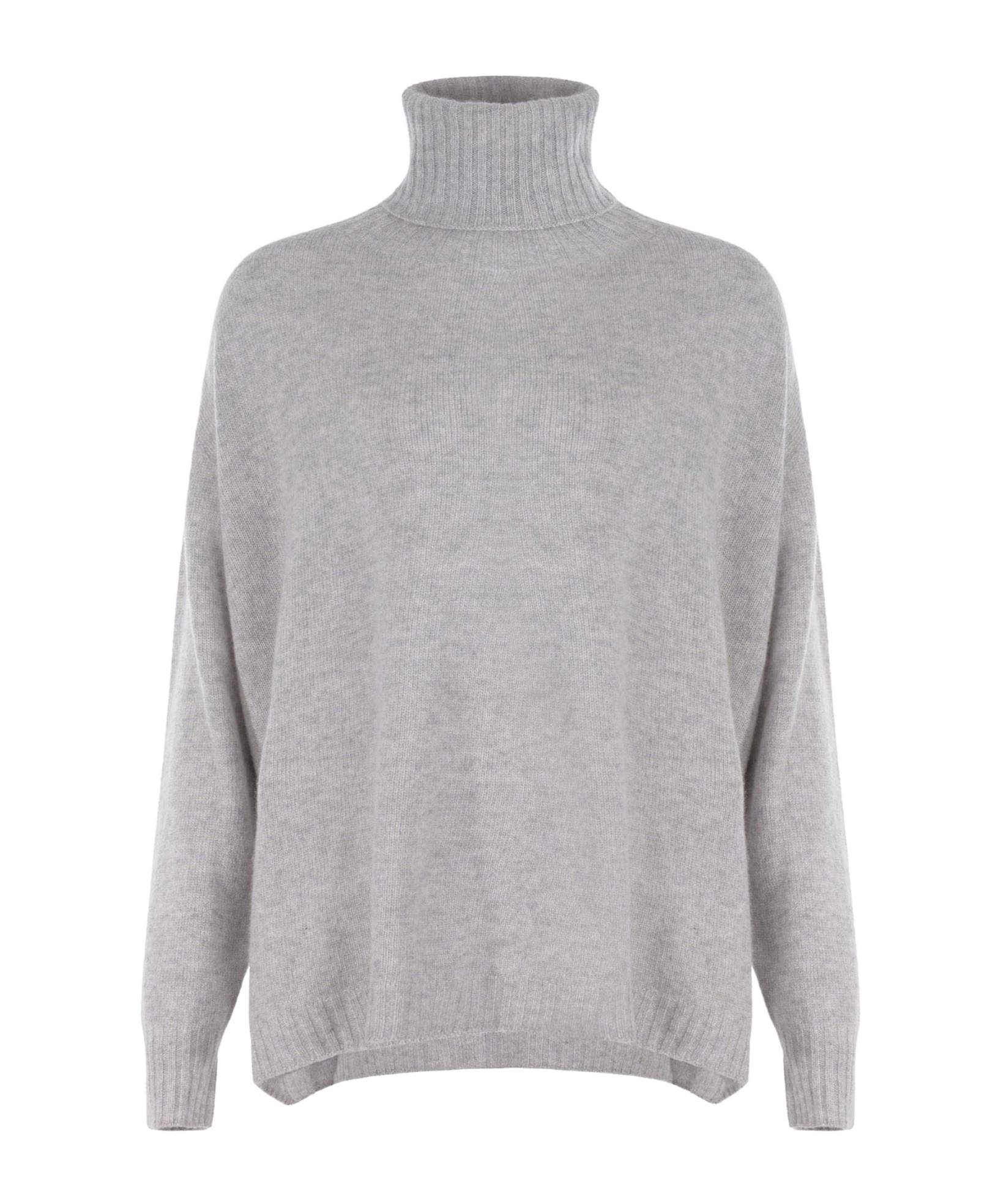 Alysi Long Sleeved Turtleneck Knitted Jumper In Gray