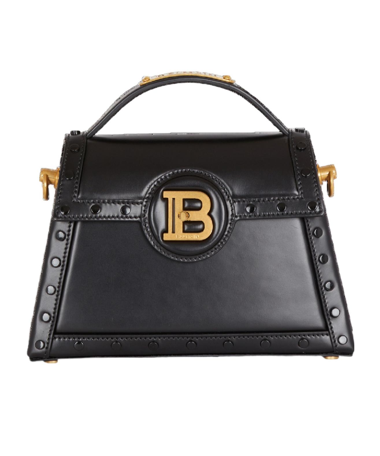 Balmain Small B-buzz Dynasty Leather Shoulder Bag In Black