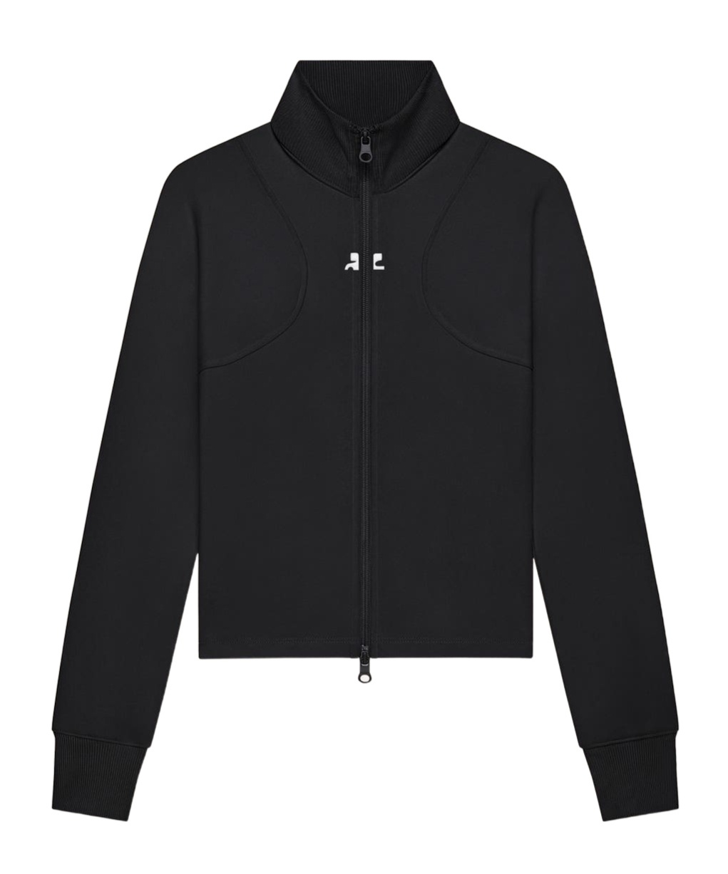 Courrèges Courreges Interlock Jersey Track Jacket For Athletic In Black