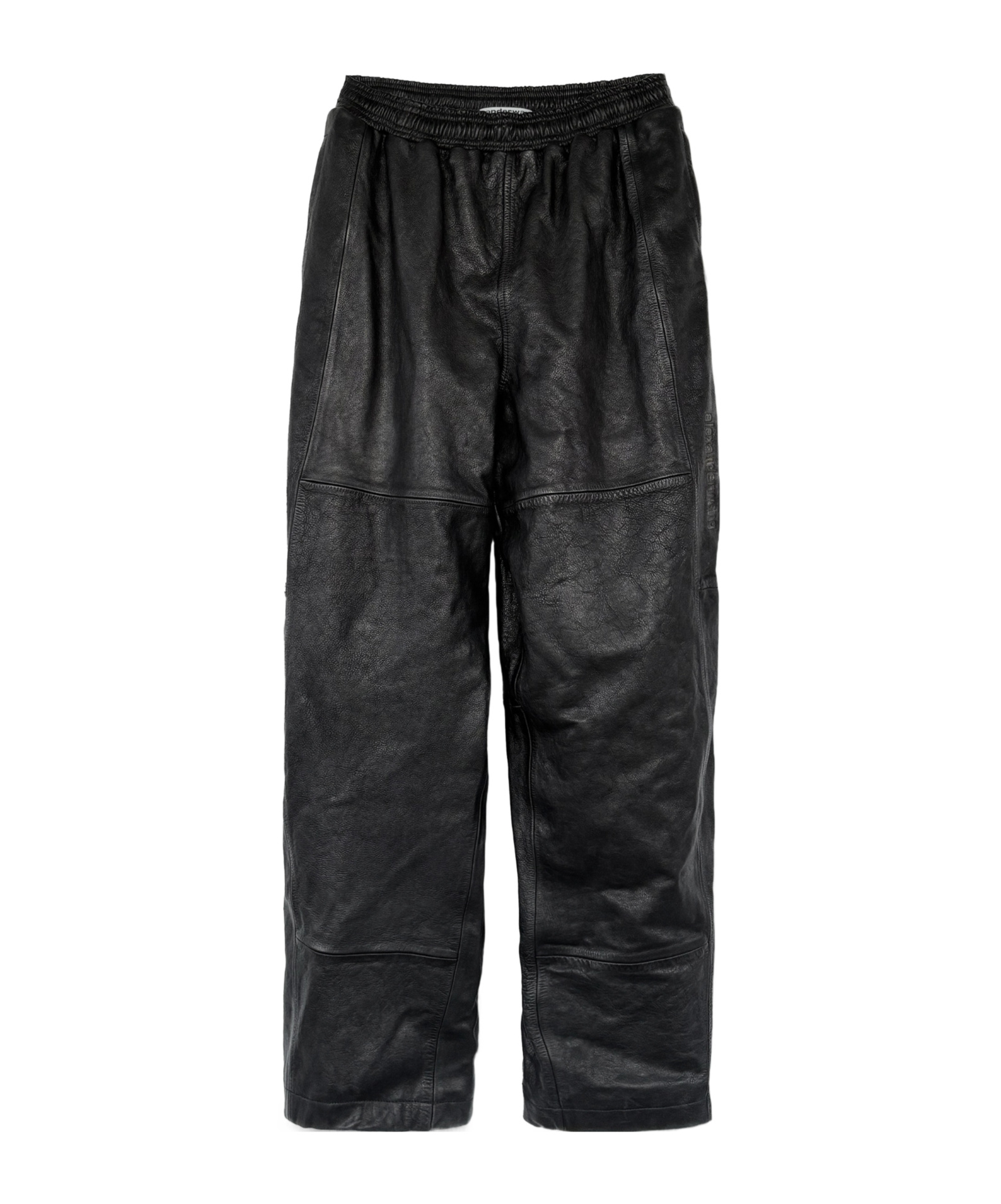 Alexander Wang Black Worn Moto Leather Sweatpant In Black