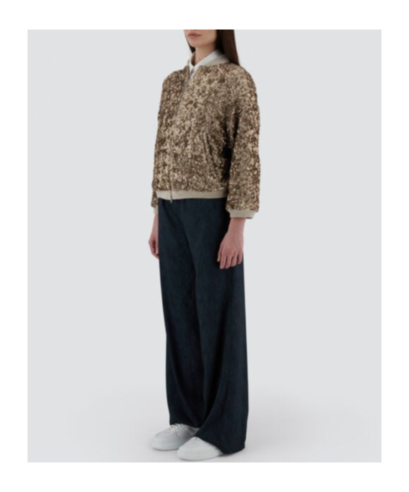 Shop Herno Sequined Zip-up Bomber Jacket In Brown