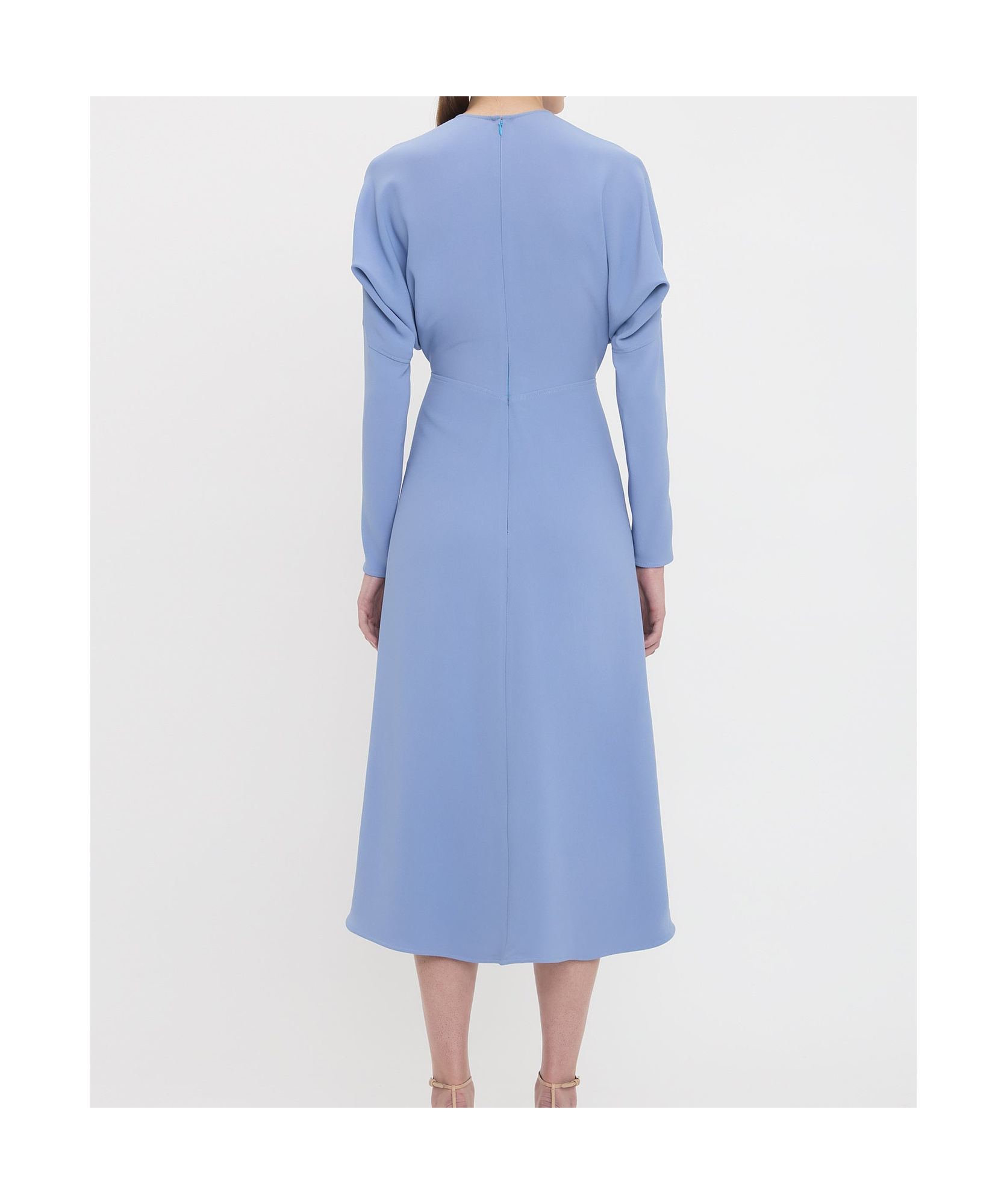 Victoria Beckham Classic Dolman Sleeve Midi Dress In Blue