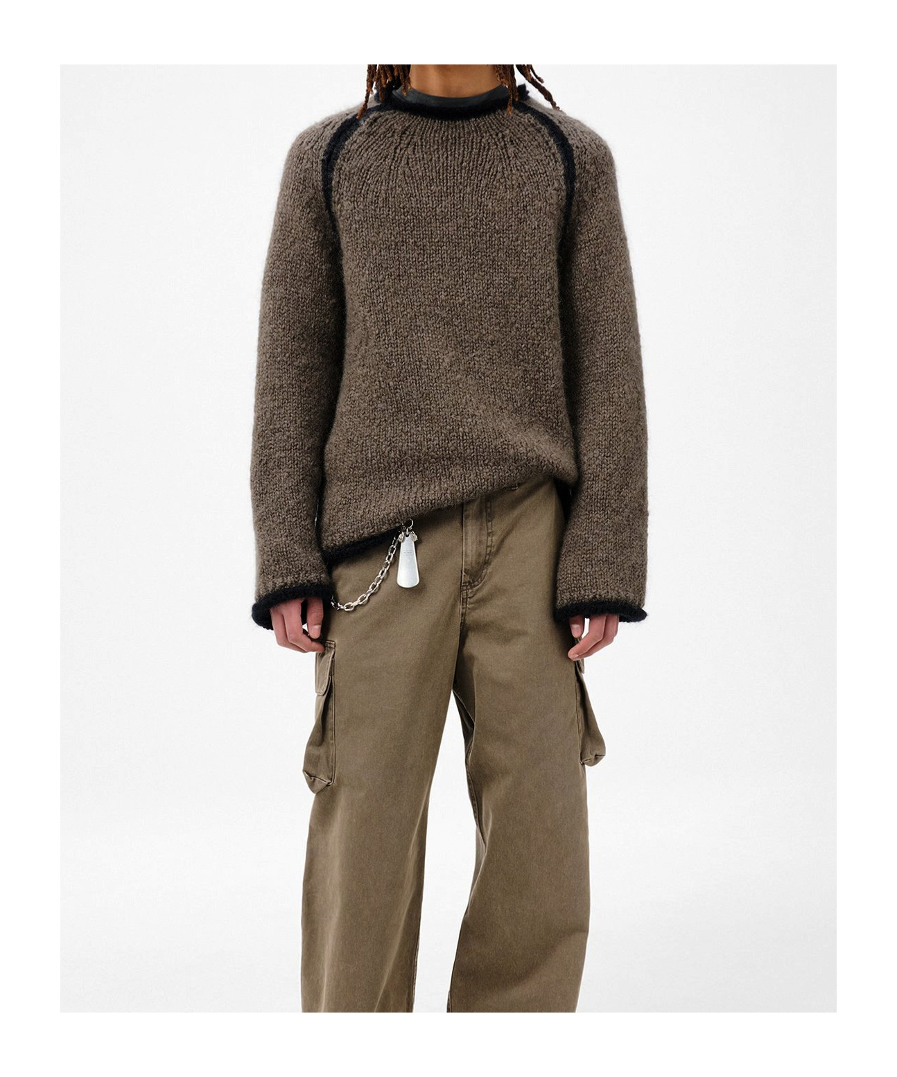 Our Legacy Soft Durable Knitwear Contrast Trim In Brown