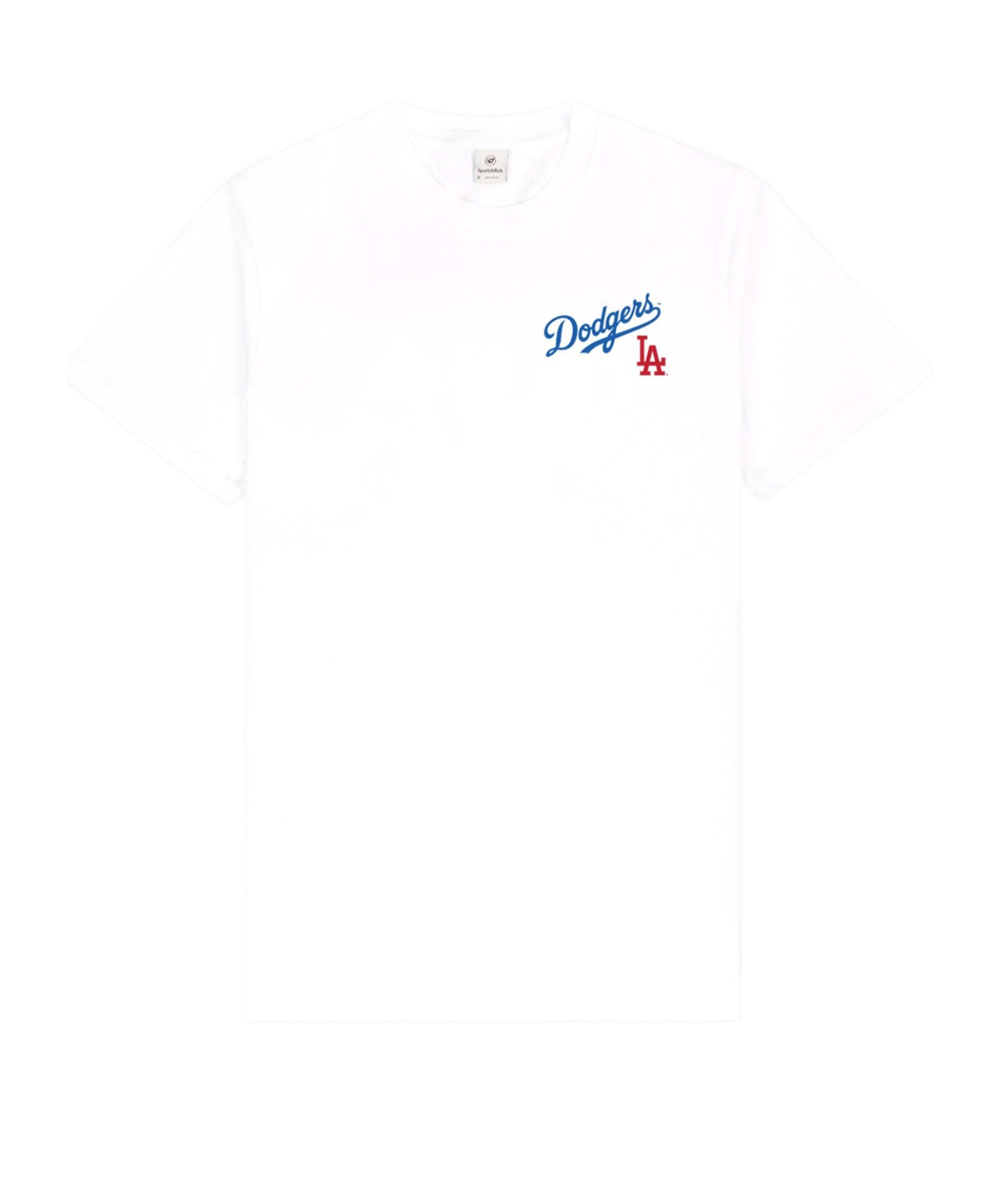 Sporty And Rich Womens White Dodgers Serif Round-neck Cotton-jersey T-shirt In White