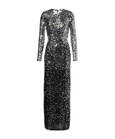 Rabanne Sequined Open-back Jersey Gown In Black