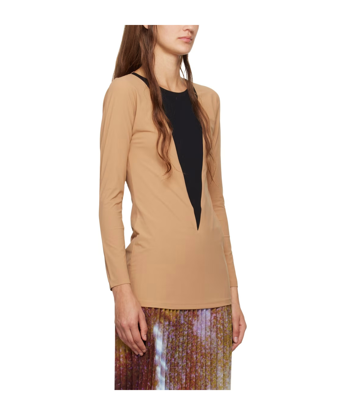 Mm6 Maison Margiela Triangle-shape Long-sleeve T-shirt In Multicolor