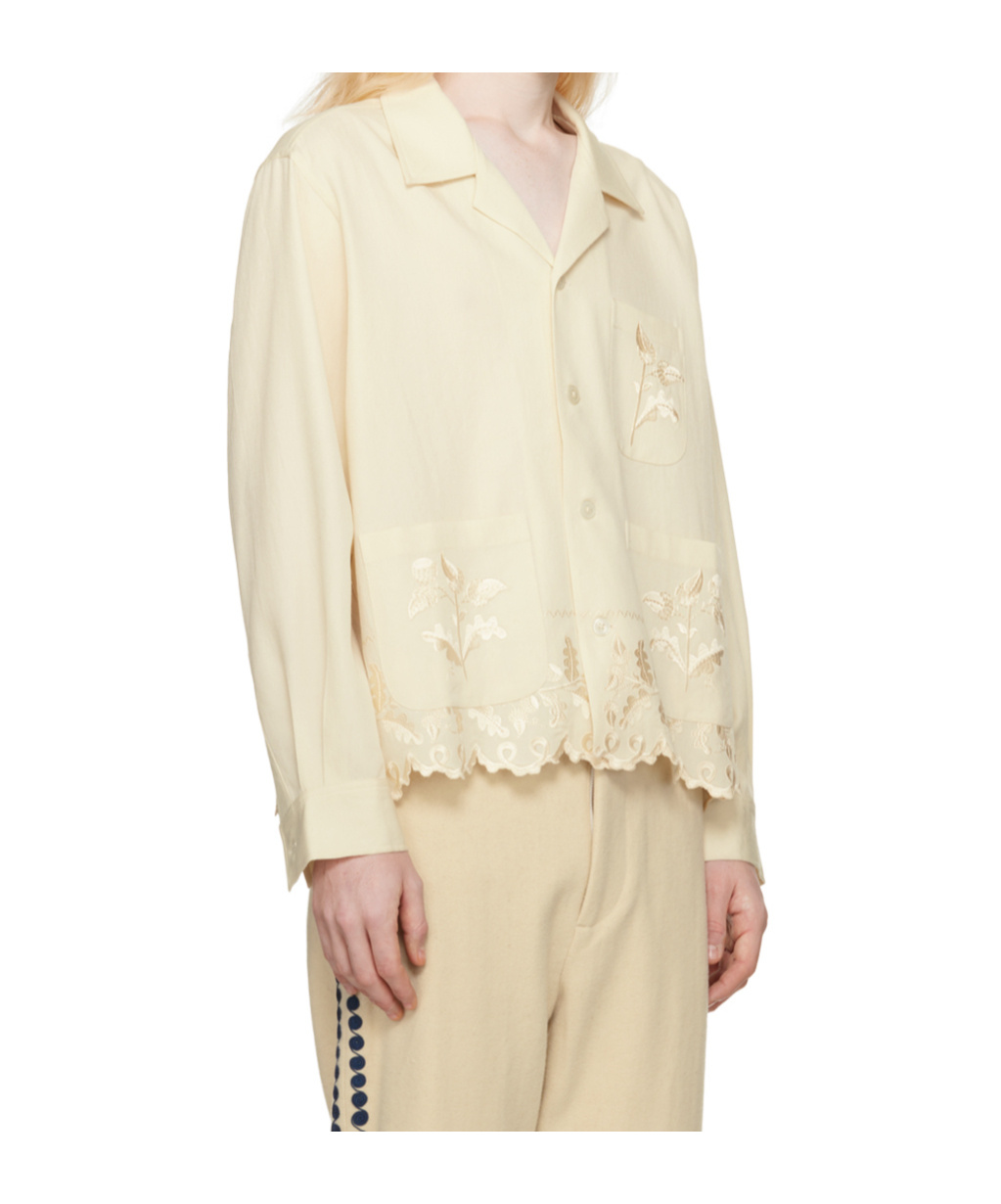 Bode Off-white Scalloped Acorn Shirt In White