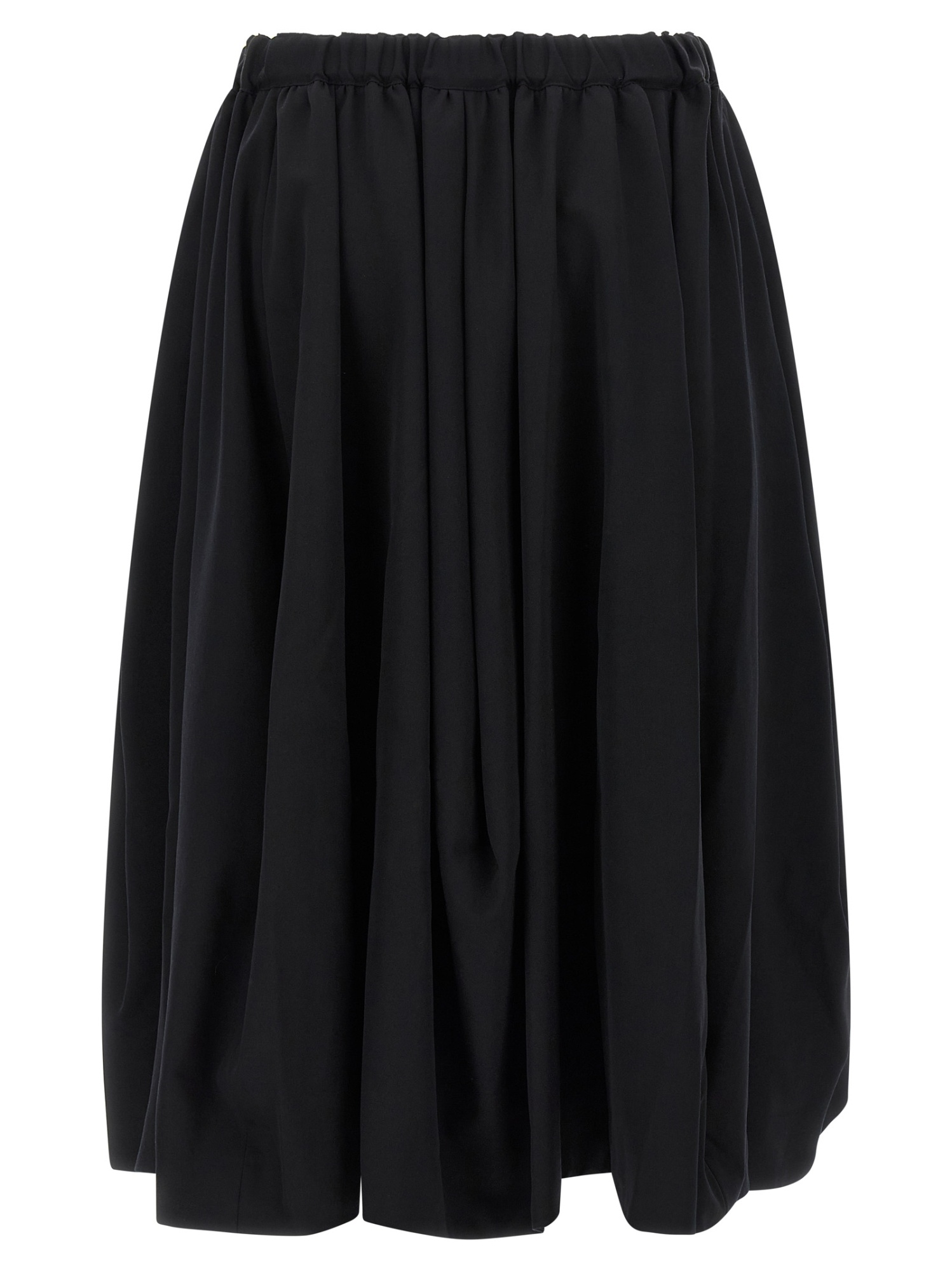 Comme Des Garçons Soft Pleated Skirt Elastic Waistband In Black