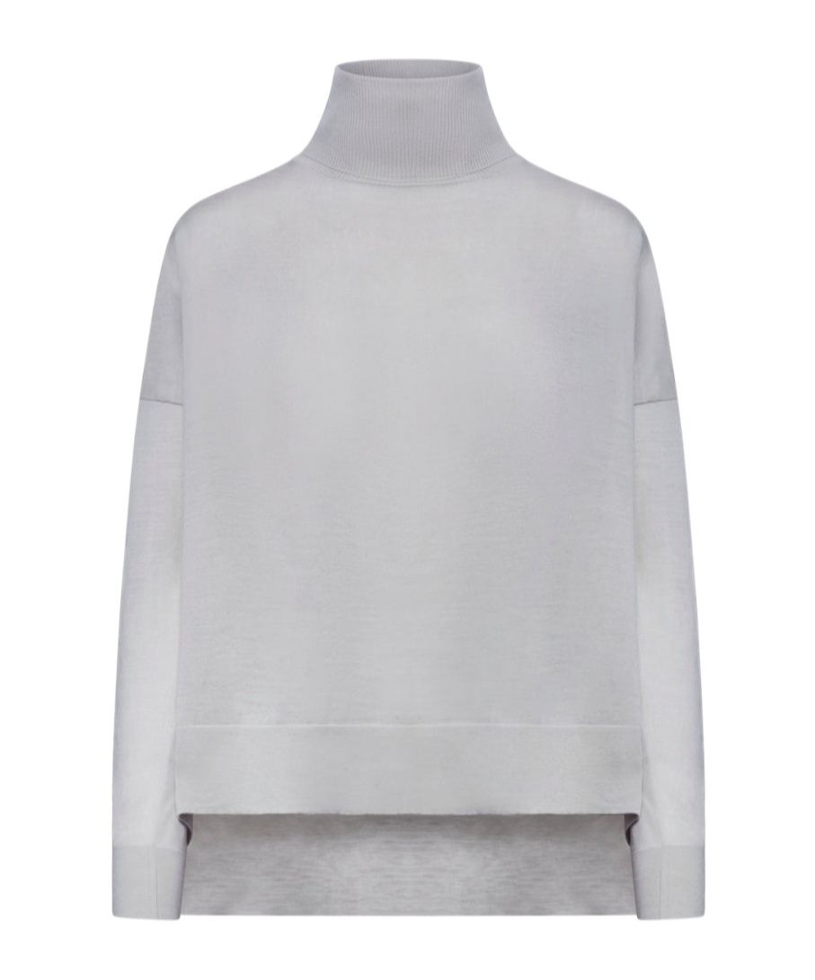 Roberto Collina Oversized Turtleneck Sweater In Gray