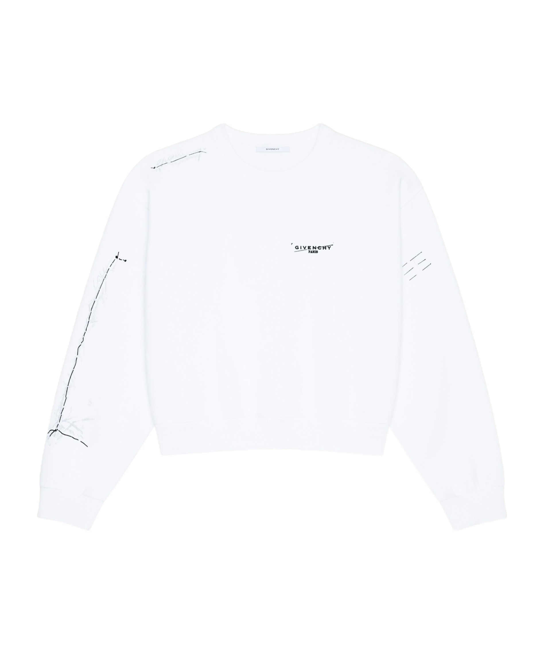 Givenchy Sweatshirt In Fleece With Trompe L'œil Pattern In White