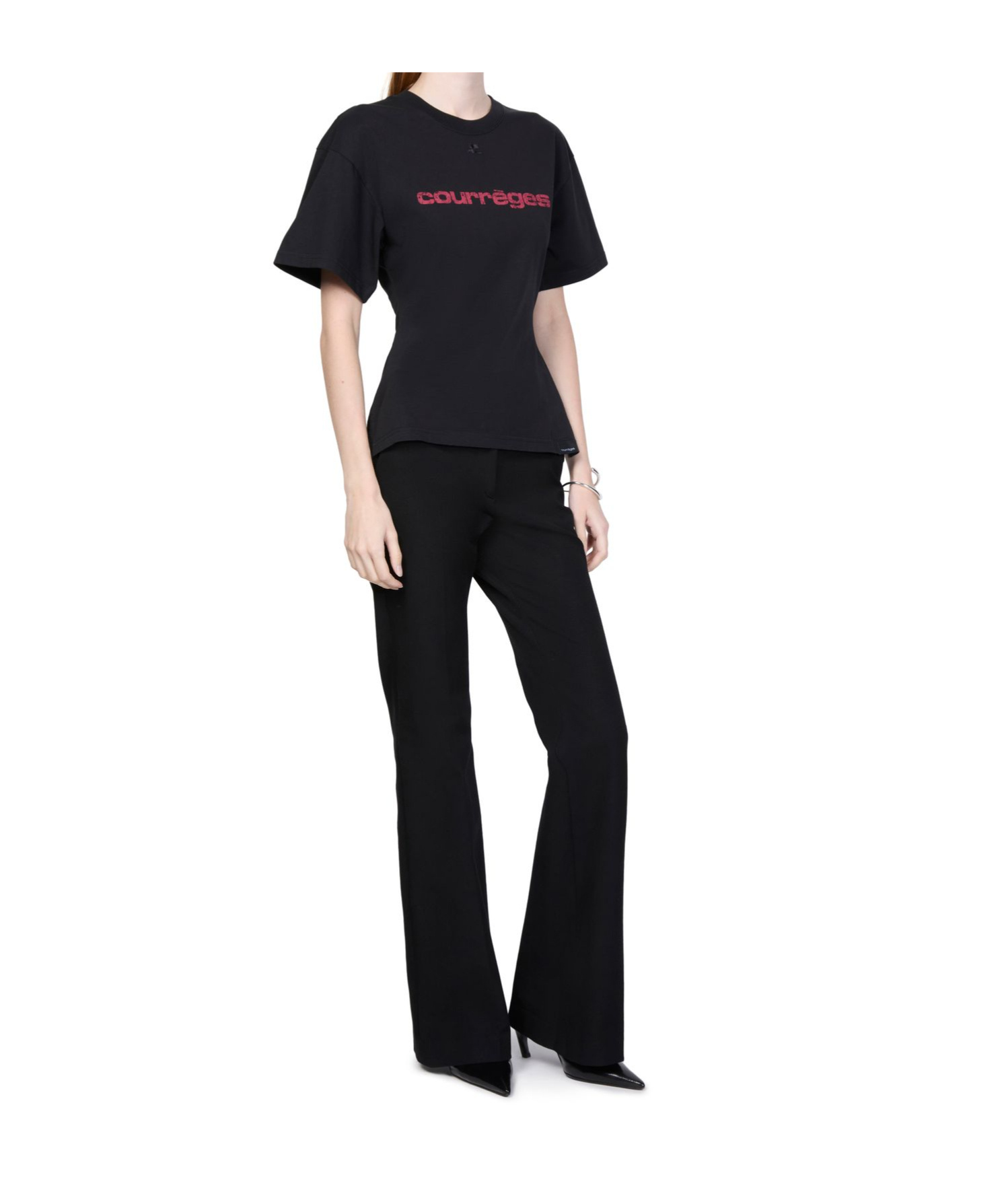 Courrèges Courreges Women Courreges Belted Printed Stone T-shirt In Black