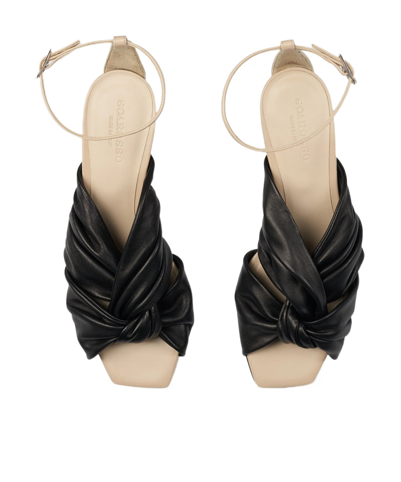 Scarosso 50mm Knot Sandals In Black