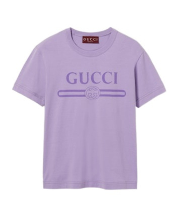 Gucci Printed Logo T-shirt In Light Purple