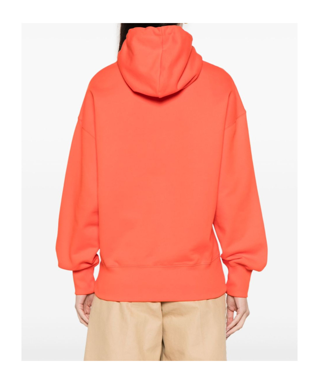 Msgm Hooded Knitwear With Ribbed Cuffs And Hem In Orange