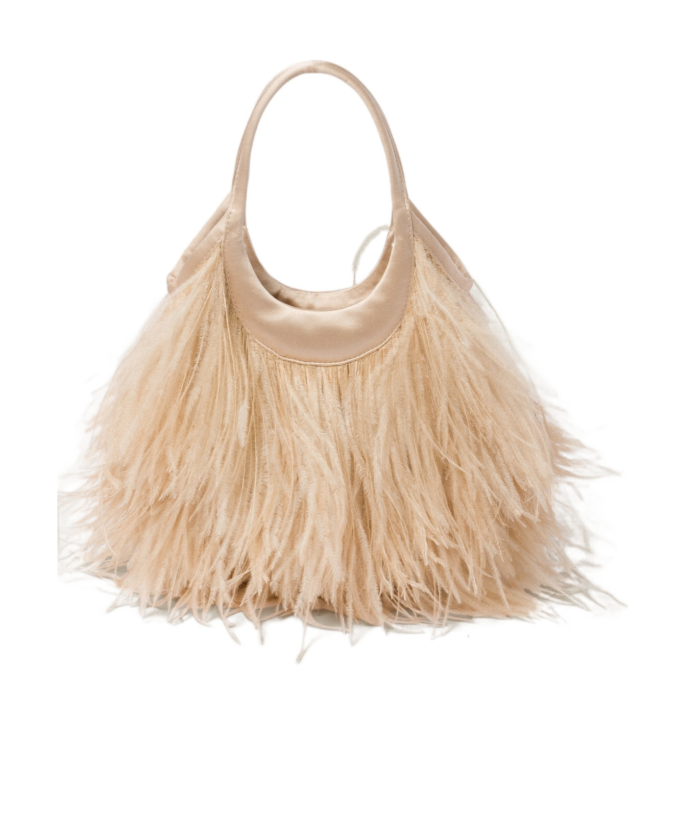 Miu Miu Feather-detail Satin Handbag In Yellow