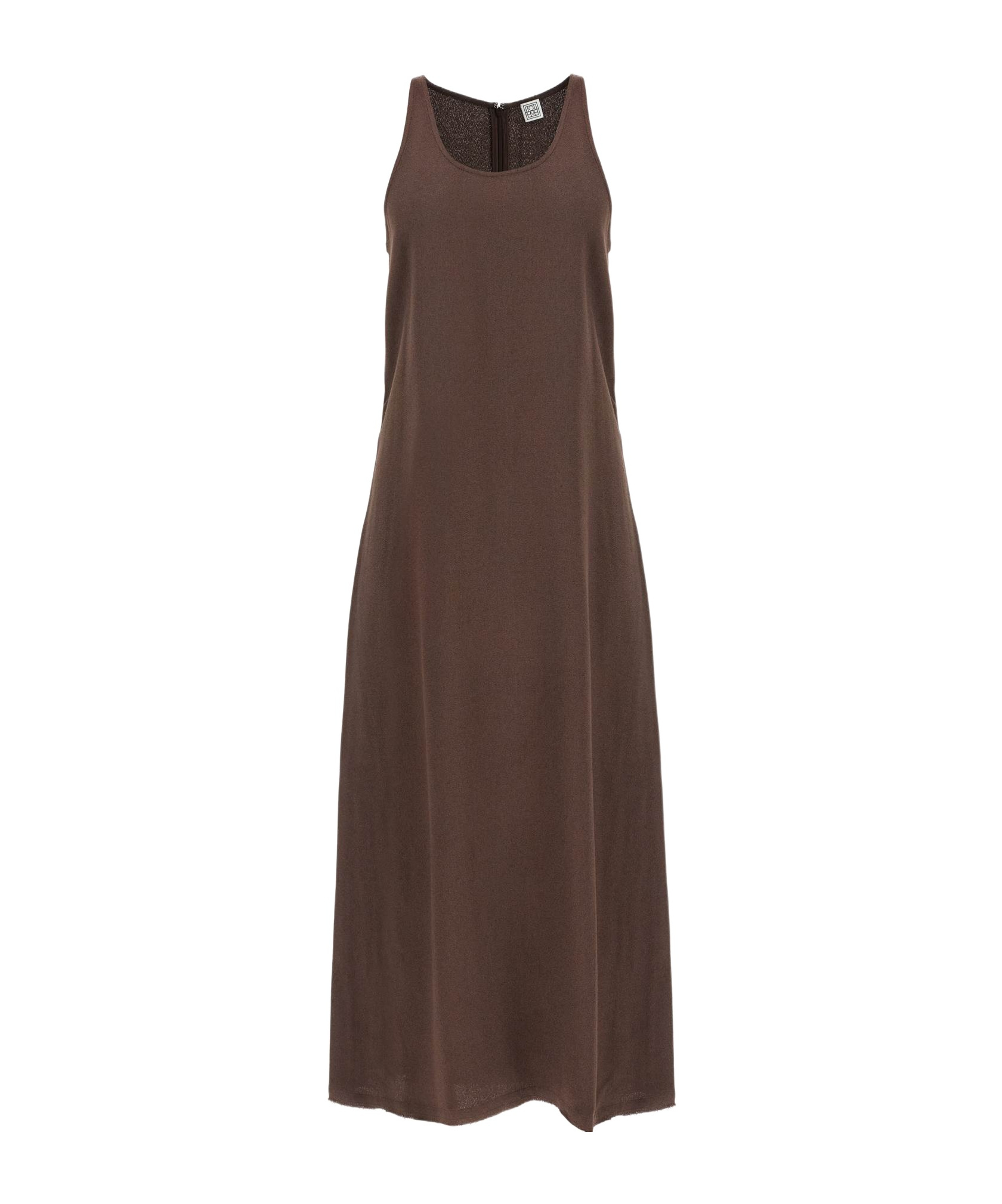Totême Round Collar Sleeveless Dress In Brown