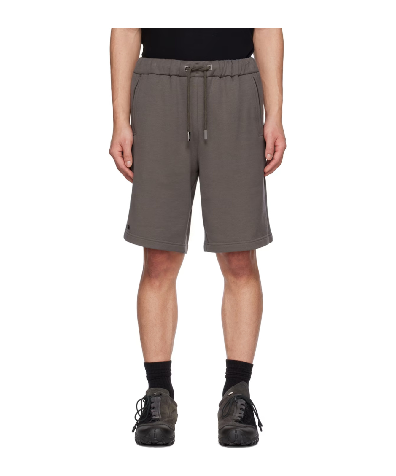 Wooyoungmi Drawstring Cotton Track Shorts In Black