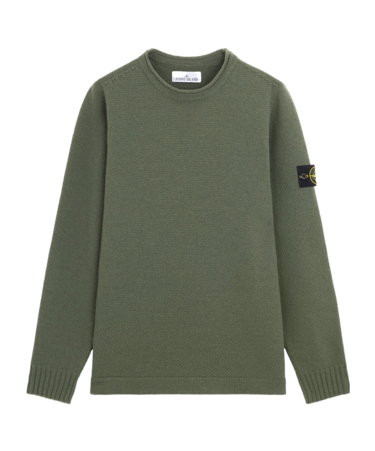 Stone Island Rib Round-neck Sweater In Green