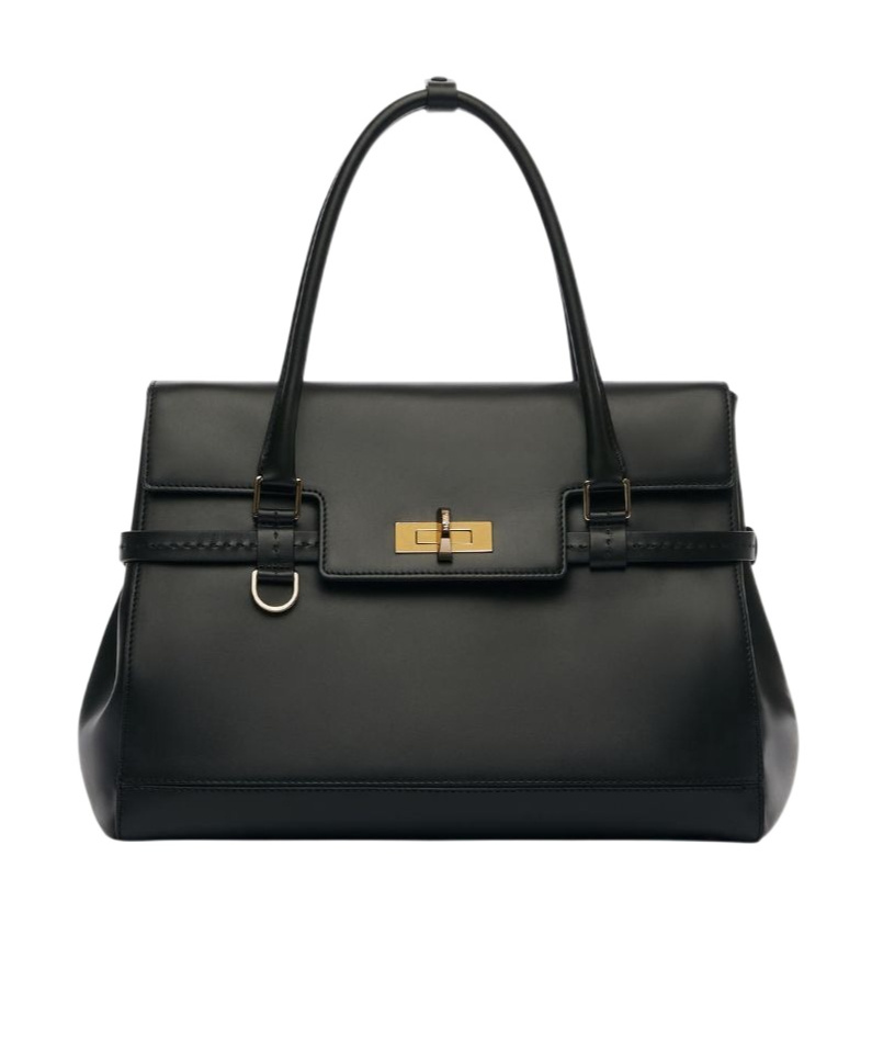 Max Mara Natural Leather Handbag In Black