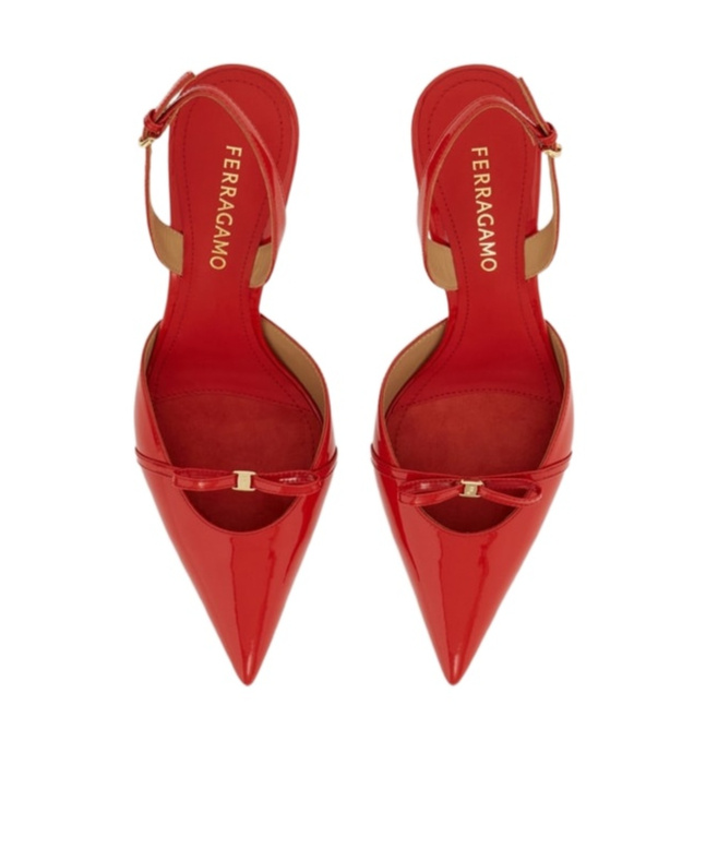 Ferragamo Mini Bow High-heeled Sandals In Red